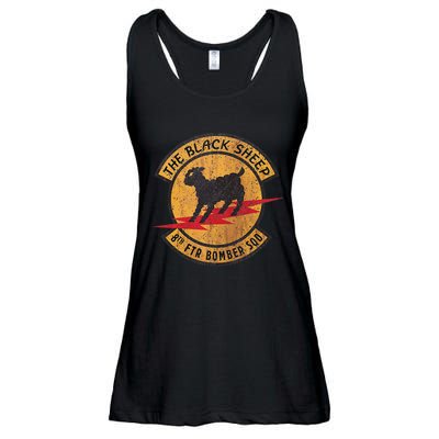 Vintage Black 8th Ftr Bomber Squadron Ladies Essential Flowy Tank