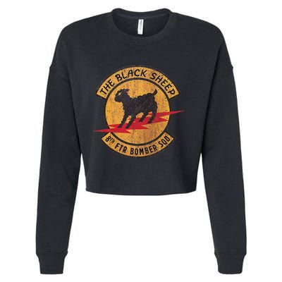Vintage Black 8th Ftr Bomber Squadron Cropped Pullover Crew