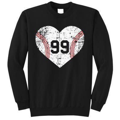 Vintage Baseball 99 Jersey Number Tall Sweatshirt