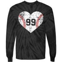 Vintage Baseball 99 Jersey Number Tie-Dye Long Sleeve Shirt