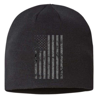 Vintage Black American Flag Sustainable Beanie