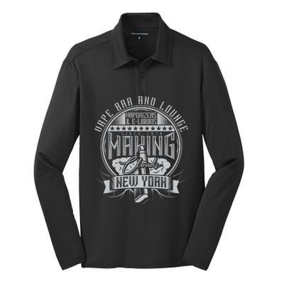 Vape Bar And Lounge Silk Touch Performance Long Sleeve Polo