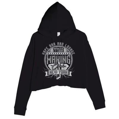 Vape Bar And Lounge Crop Fleece Hoodie