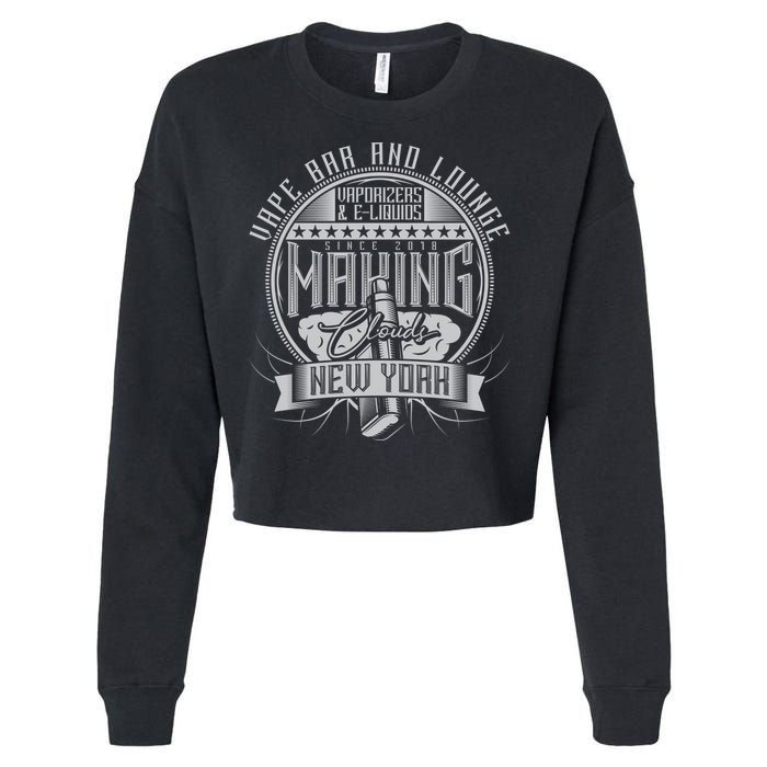 Vape Bar And Lounge Cropped Pullover Crew