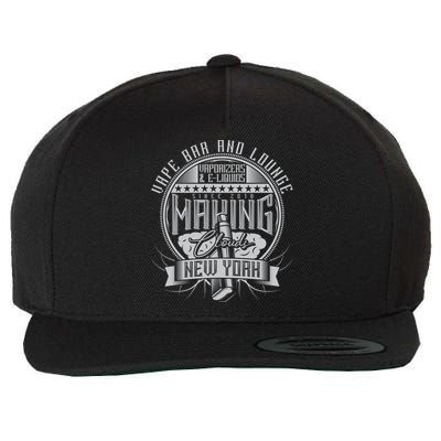 Vape Bar And Lounge Wool Snapback Cap