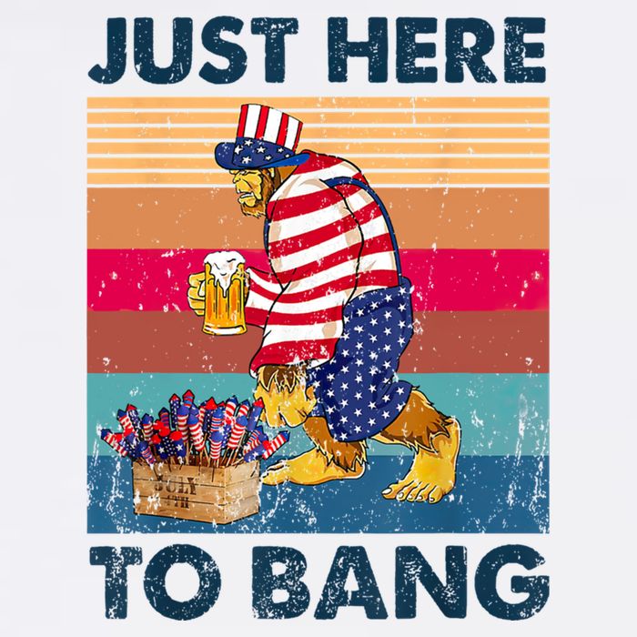 Vintage Bigfoot American Shirts Just Here To Bang 4th Of July Sweatshirt