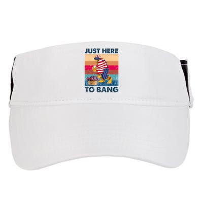 Vintage Bigfoot American Shirts Just Here To Bang 4th Of July Adult Drive Performance Visor