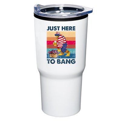 Vintage Bigfoot American Shirts Just Here To Bang 4th Of July Tumbler