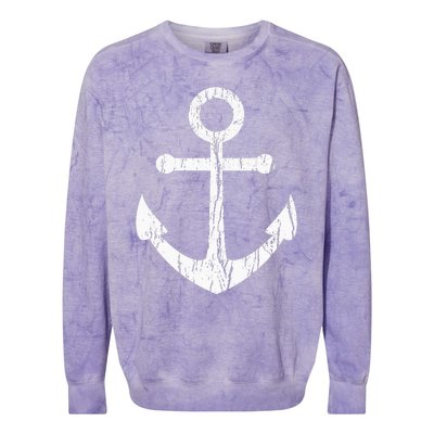 Vintage Boat Anchor Nautical Sailing Gift Colorblast Crewneck Sweatshirt