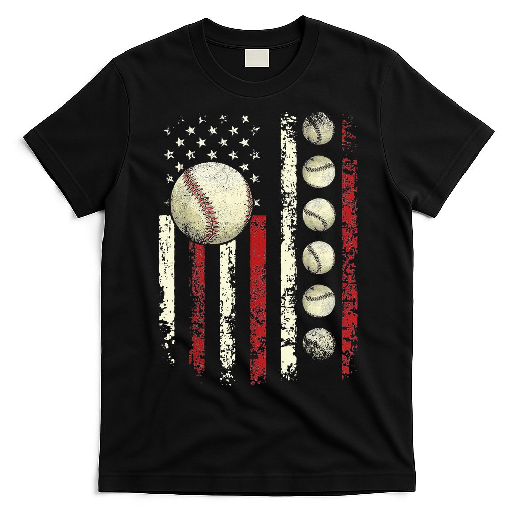 Vintage Baseball American Flag T-Shirt
