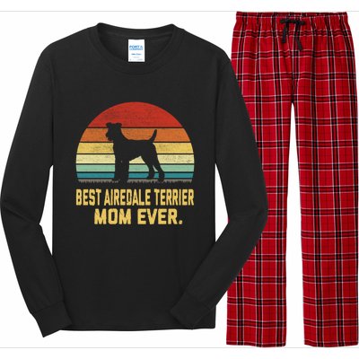 Vintage Best Airedale Terrier Mom Ever Cool Gift Long Sleeve Pajama Set