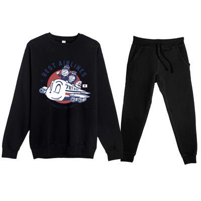 Vintage Best Airlanes Premium Crewneck Sweatsuit Set