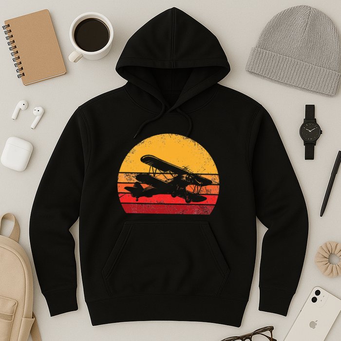 Vintage Biplane Aviator Hoodie