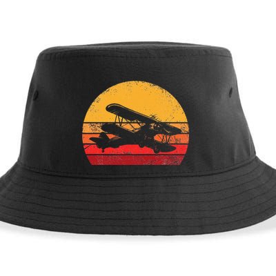 Vintage Biplane Aviator Sustainable Bucket Hat