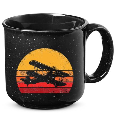 Vintage Biplane Aviator 15oz Campfire Ceramic Mug