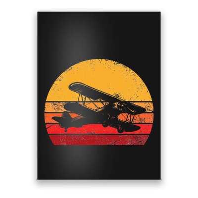 Vintage Biplane Aviator Poster