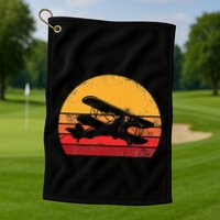 Vintage Biplane Aviator Golf Towel