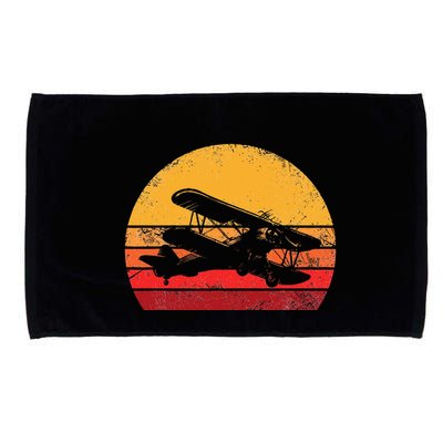 Vintage Biplane Aviator Microfiber Hand Towel