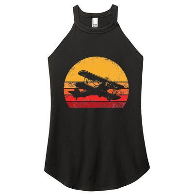 Vintage Biplane Aviator Women's Perfect Tri Rocker Tank