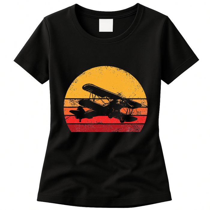 Vintage Biplane Aviator Womens T-Shirt