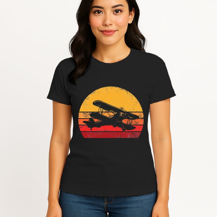 Vintage Biplane Aviator Womens T-Shirt
