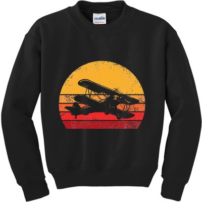 Vintage Biplane Aviator Kids Sweatshirt