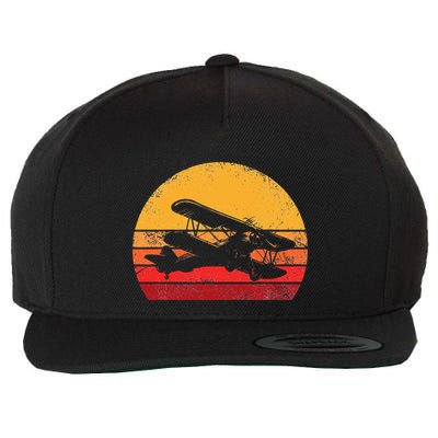 Vintage Biplane Aviator Wool Snapback Cap