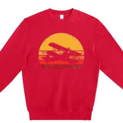 Vintage Biplane Aviator Premium Crewneck Sweatshirt