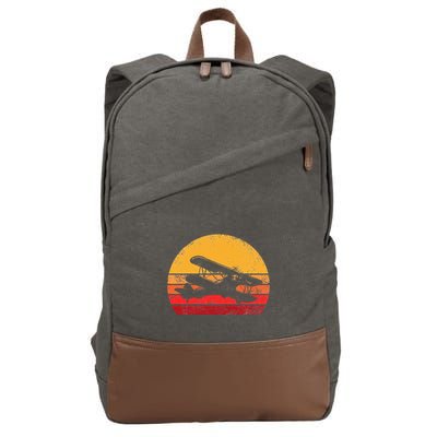 Vintage Biplane Aviator Cotton Canvas Backpack