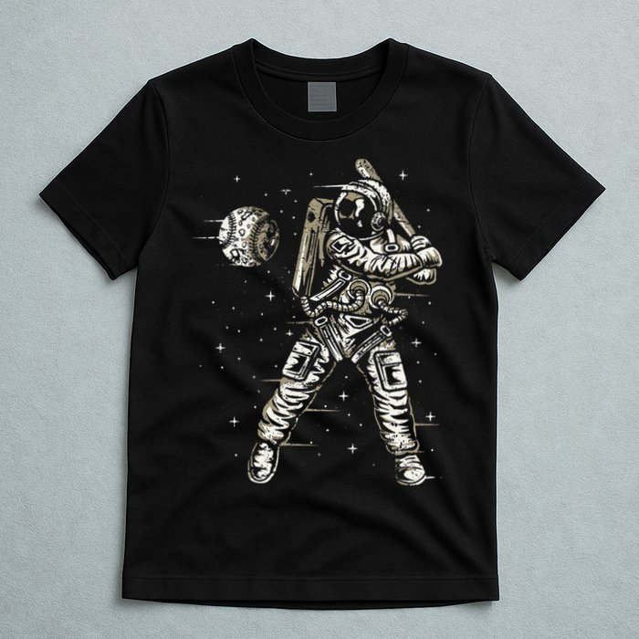 Vintage Baseball Astronaut  Space Baseball T-Shirt