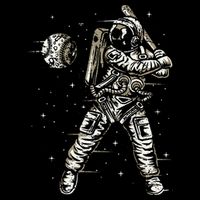 Vintage Baseball Astronaut  Space Baseball T-Shirt