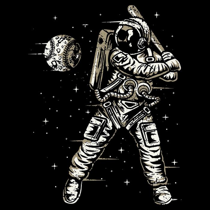Vintage Baseball Astronaut  Space Baseball T-Shirt