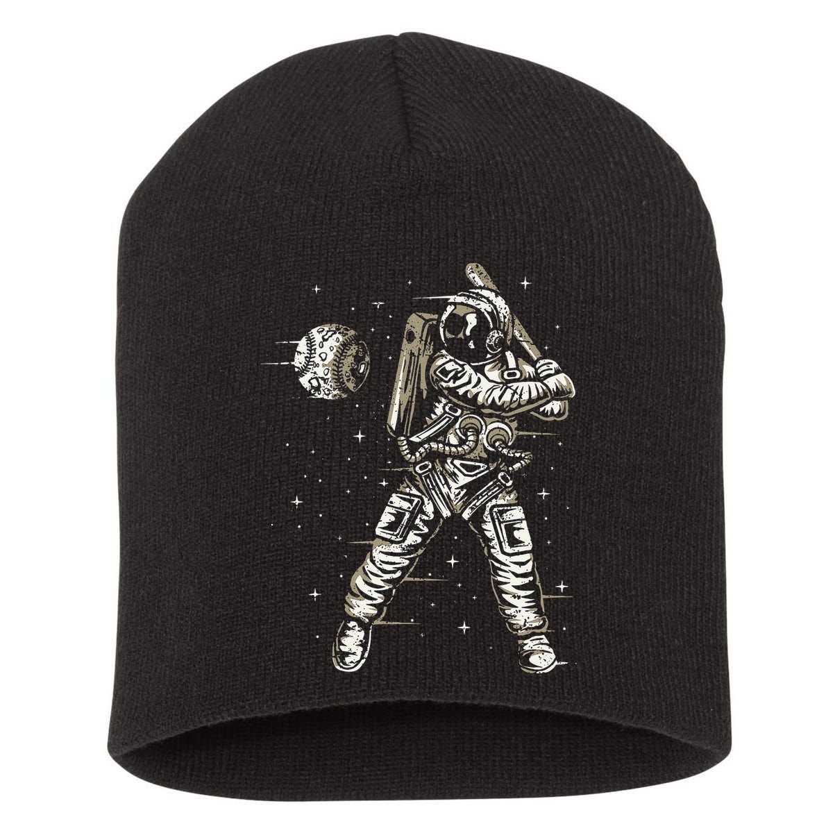 Vintage Baseball Astronaut  Space Baseball Short Acrylic Beanie