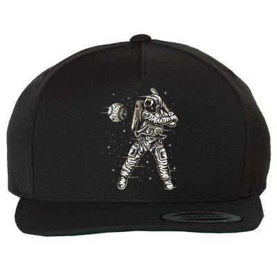 Vintage Baseball Astronaut  Space Baseball Wool Snapback Cap