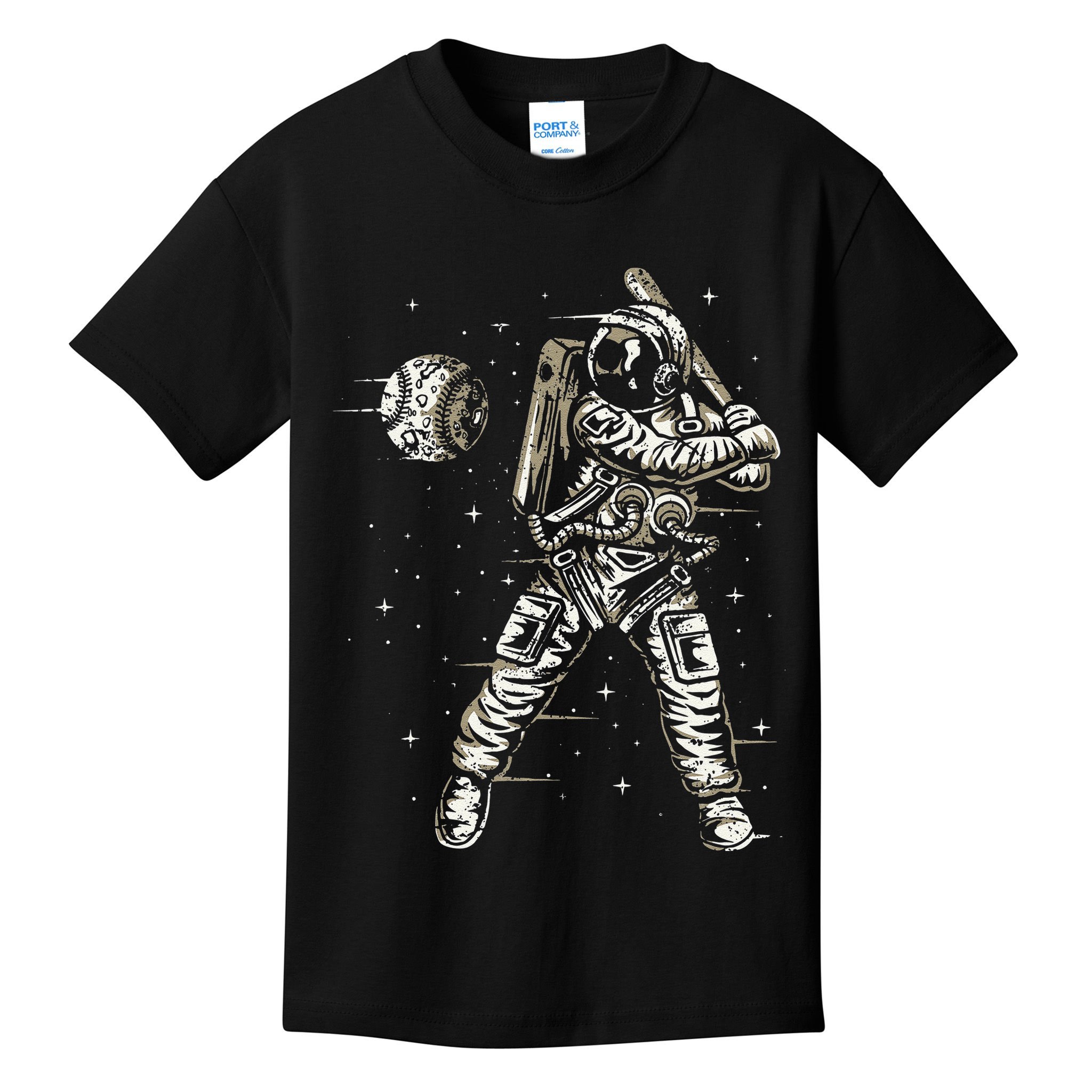 Vintage Baseball Astronaut  Space Baseball Kids T-Shirt