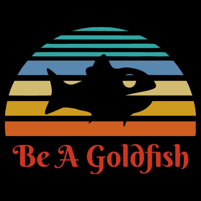 Vintage Be A Goldfish Flat Bill Trucker Hat