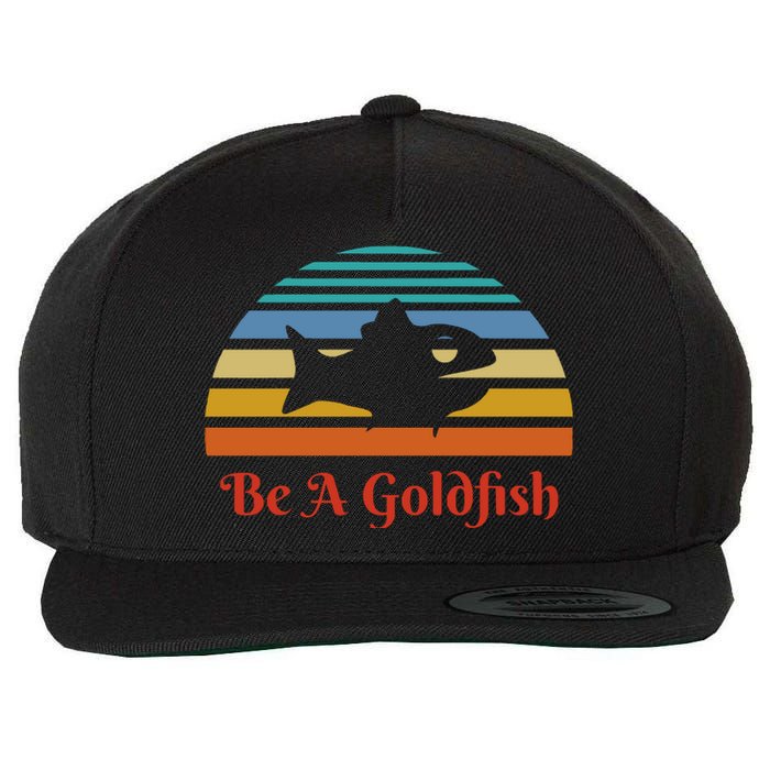 Vintage Be A Goldfish Wool Snapback Cap