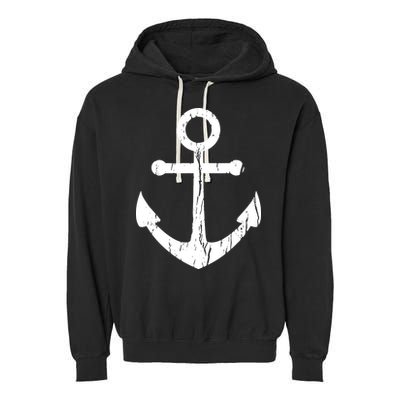 Vintage Boat Anchor Nautical Sailing Garment-Dyed Fleece Hoodie