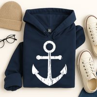 Vintage Boat Anchor Nautical Sailing Hoodie