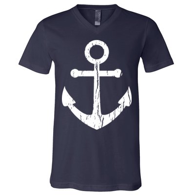 Vintage Boat Anchor Nautical Sailing V-Neck T-Shirt