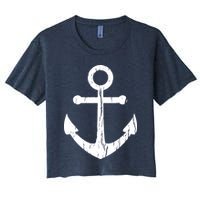 Vintage Boat Anchor Nautical Sailing Crop Top