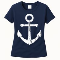 Vintage Boat Anchor Nautical Sailing Womens T-Shirt