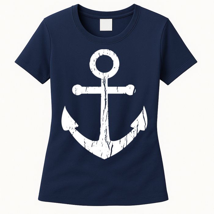 Vintage Boat Anchor Nautical Sailing Womens T-Shirt