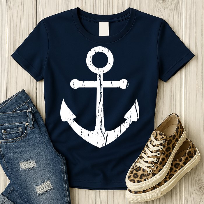 Vintage Boat Anchor Nautical Sailing Womens T-Shirt