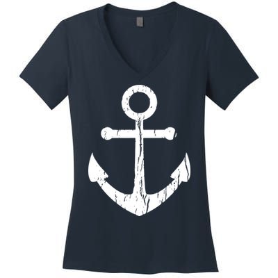 Vintage Boat Anchor Nautical Sailing Women's V-Neck T-Shirt