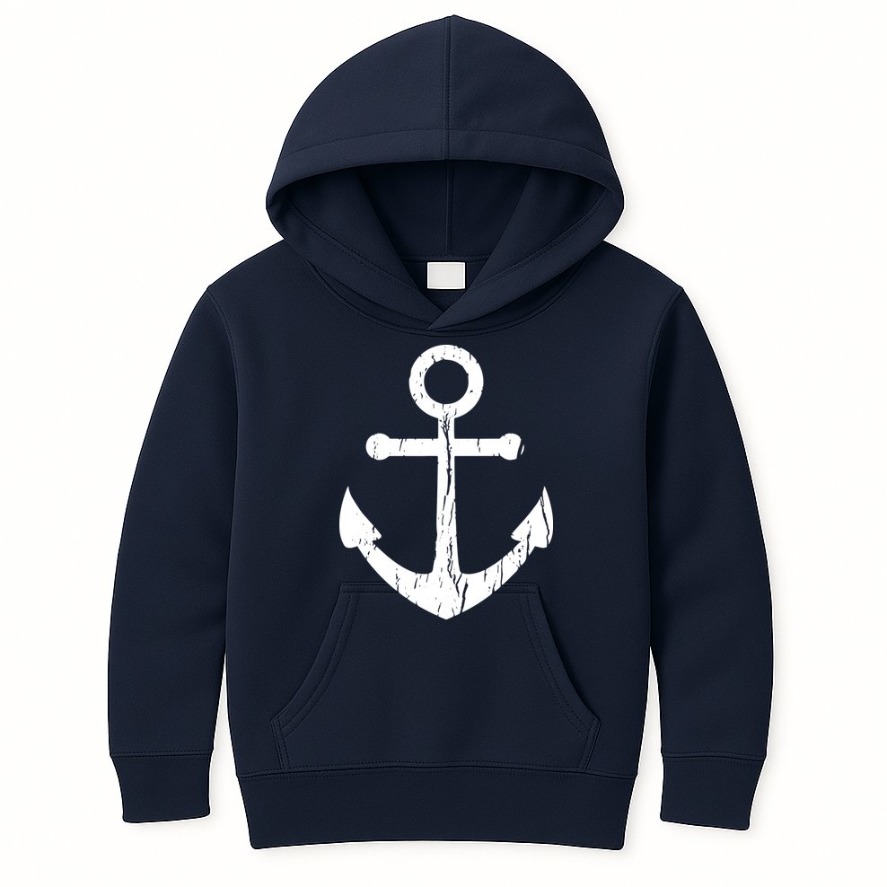 Vintage Boat Anchor Nautical Sailing Kids Hoodie