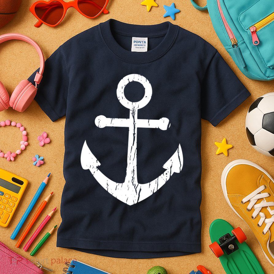 Vintage Boat Anchor Nautical Sailing Kids T-Shirt