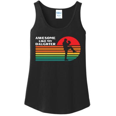 Vintage Baseball Awesome Like My Daughter Ladies Essential Tank