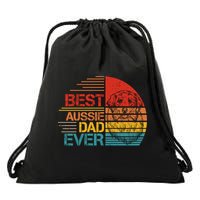 Vintage Best Aussie Dad Ever Australian Shepherd Dad Dog Dad Cool Gift Drawstring Bag