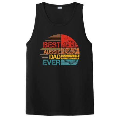 Vintage Best Aussie Dad Ever Australian Shepherd Dad Dog Dad Cool Gift PosiCharge Competitor Tank